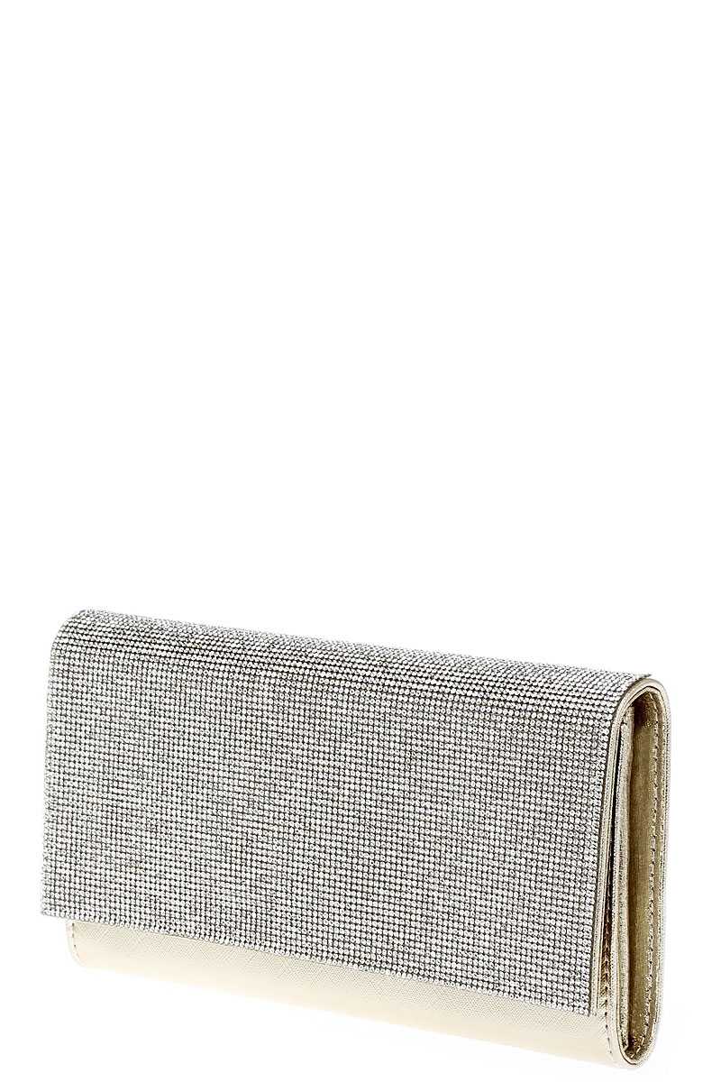 Stilvolle Party-Clutch mit mehreren Strasssteinen und Kette