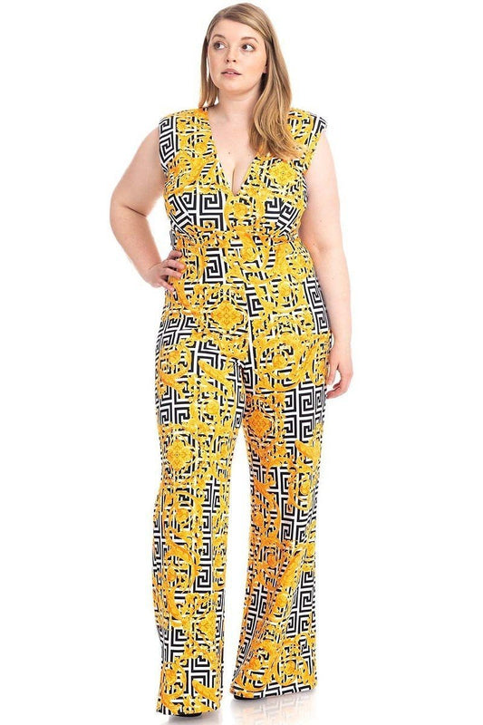 Formeller Jumpsuit mit Greek Key-Print