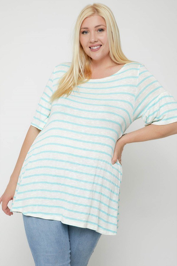 Striped Tunic, Featuring Flattering Flared Sleeve