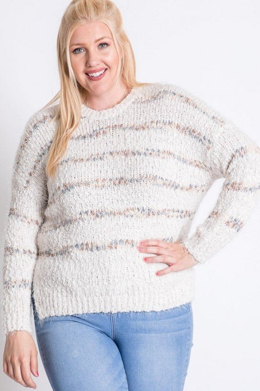 Plus Pullover mit Streifendetail