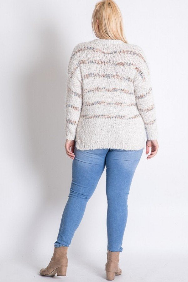 Plus Sweater With Stripe Detail