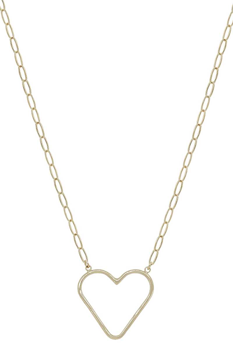 Collier à pendentif coeur en chaîne en métal