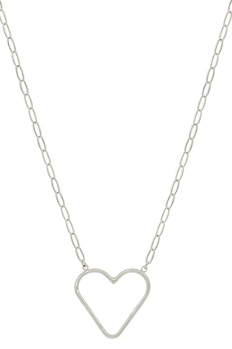 Collier à pendentif coeur en chaîne en métal