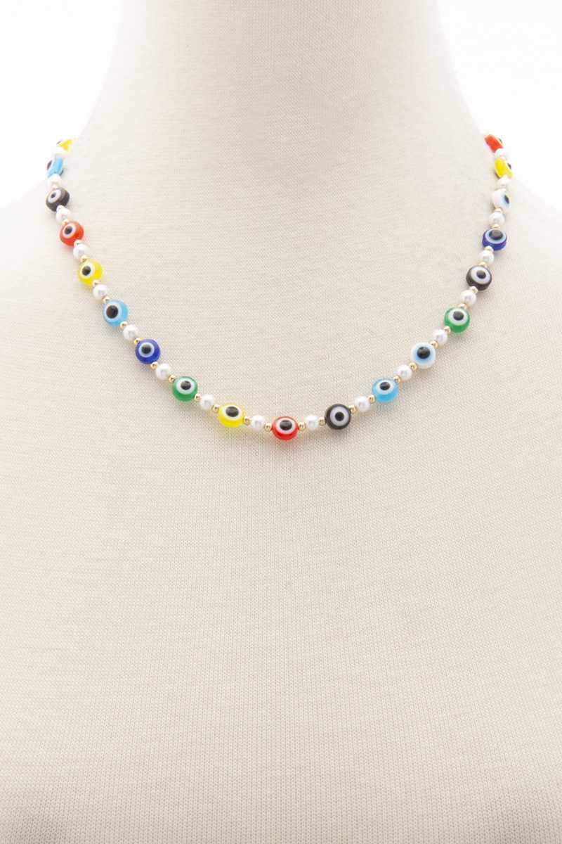 Collier de perles mauvais œil