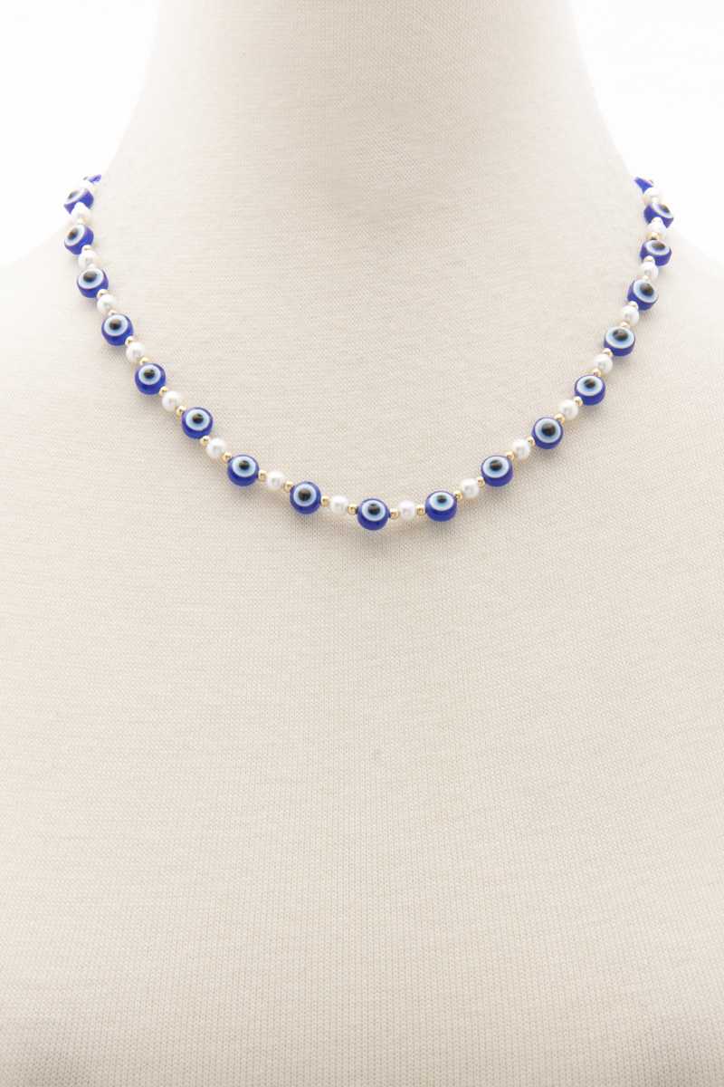 Collier de perles mauvais œil