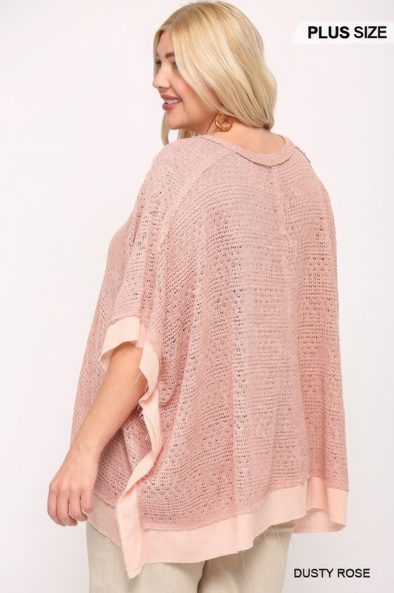 Haut boxy mixte en tricot léger et tissé avec manches poncho