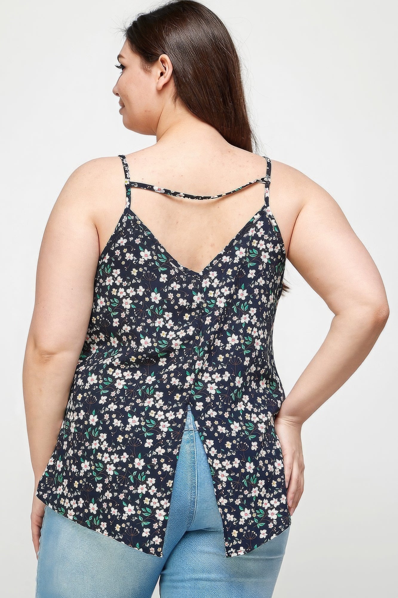 Camisole-Oberteil mit kleinem Blumenmuster in Übergröße