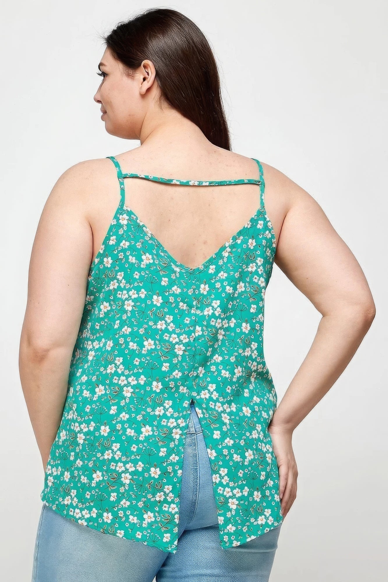 Camisole-Oberteil mit kleinem Blumenmuster in Übergröße