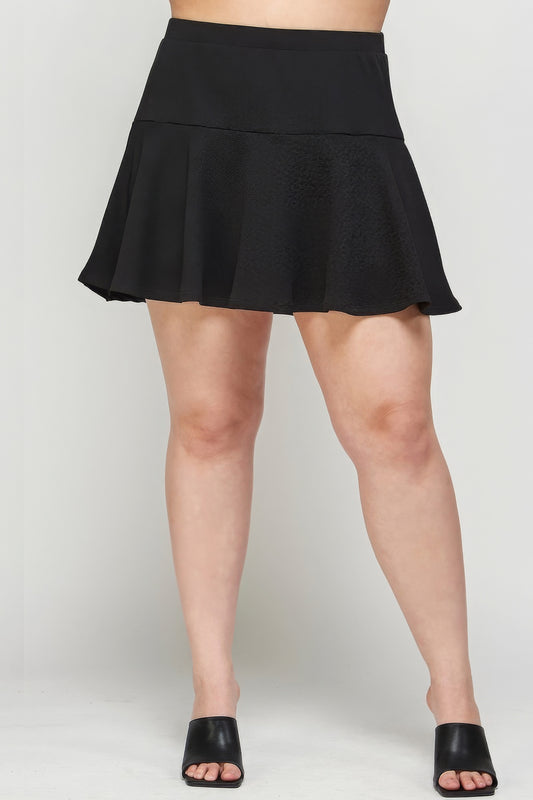 Jupe-short en tricot uni, grande taille