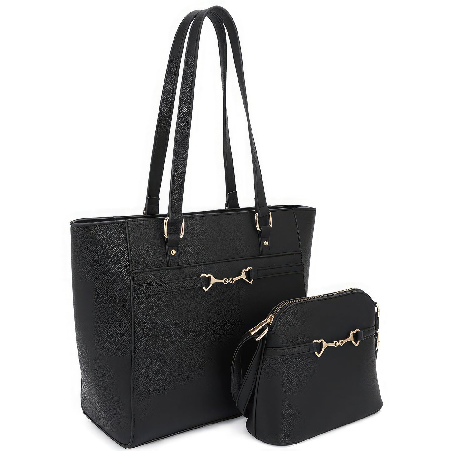 2in1 Set aus glatter, passender Schultertasche und Crossbody