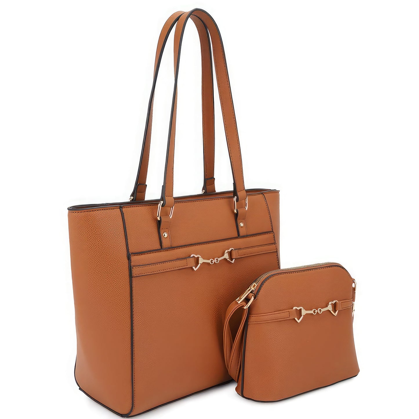 2in1 Set aus glatter, passender Schultertasche und Crossbody