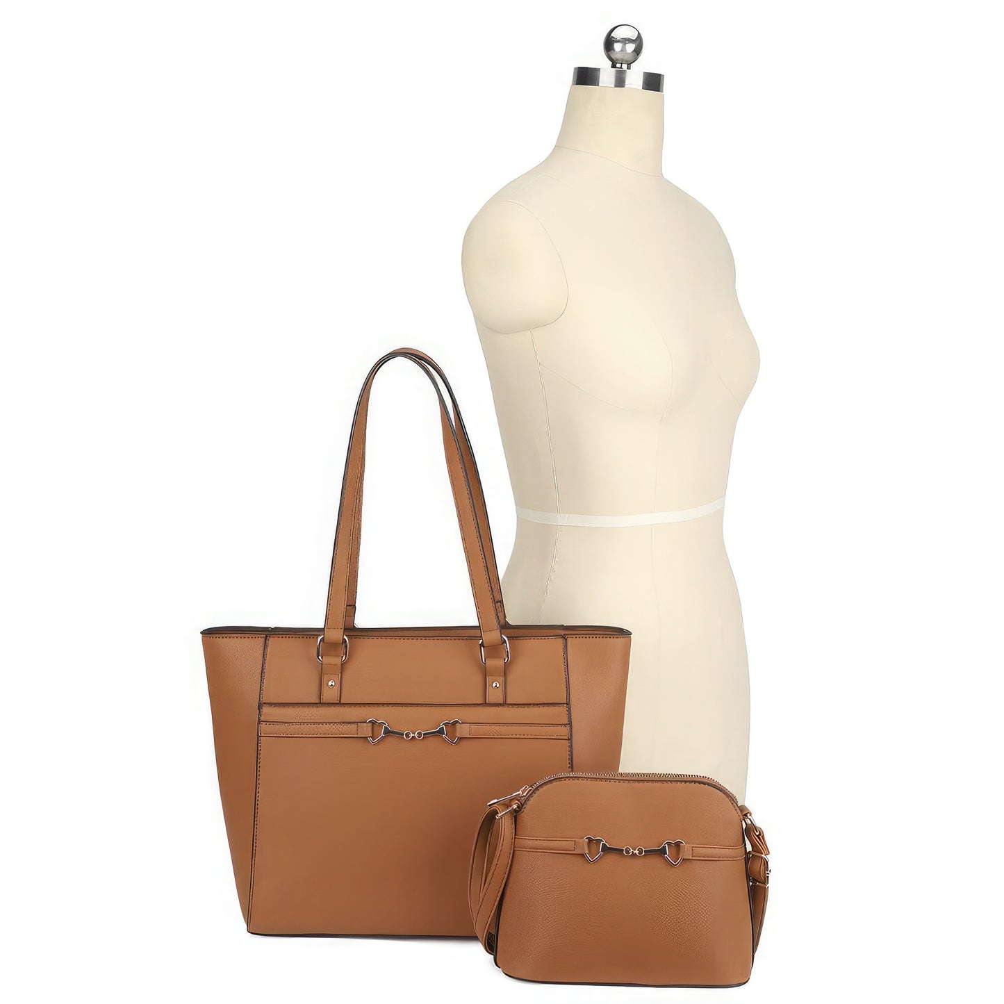 2in1 Set aus glatter, passender Schultertasche und Crossbody