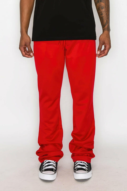 Solid Flare Stacked Track Pants.