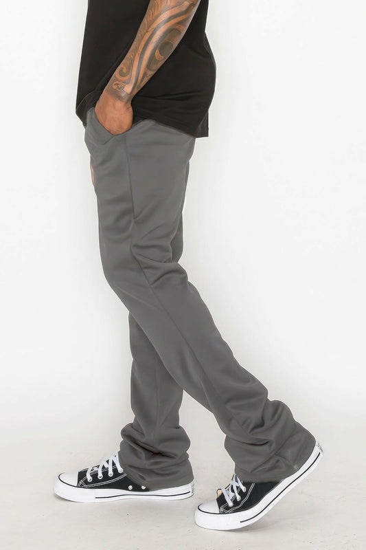 Solid Flare Stacked Track Pants.