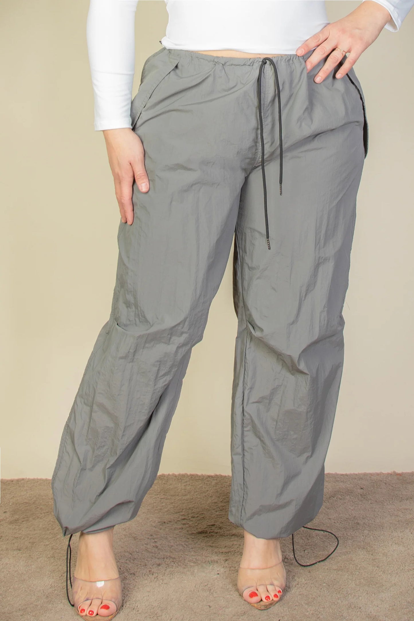 Fallschirmhose mit Kordelzug in der Taille in Übergröße