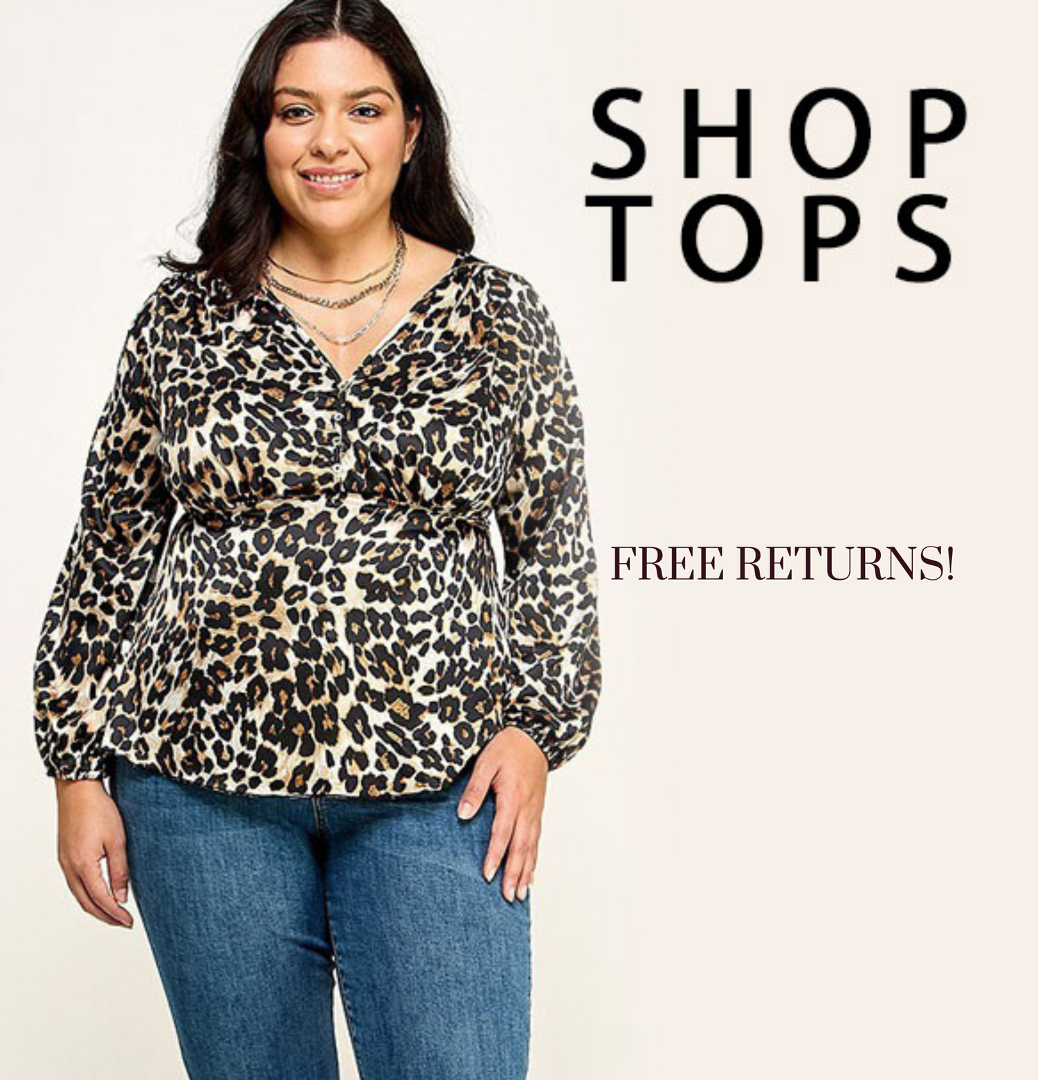 Woman modelling a plus size top