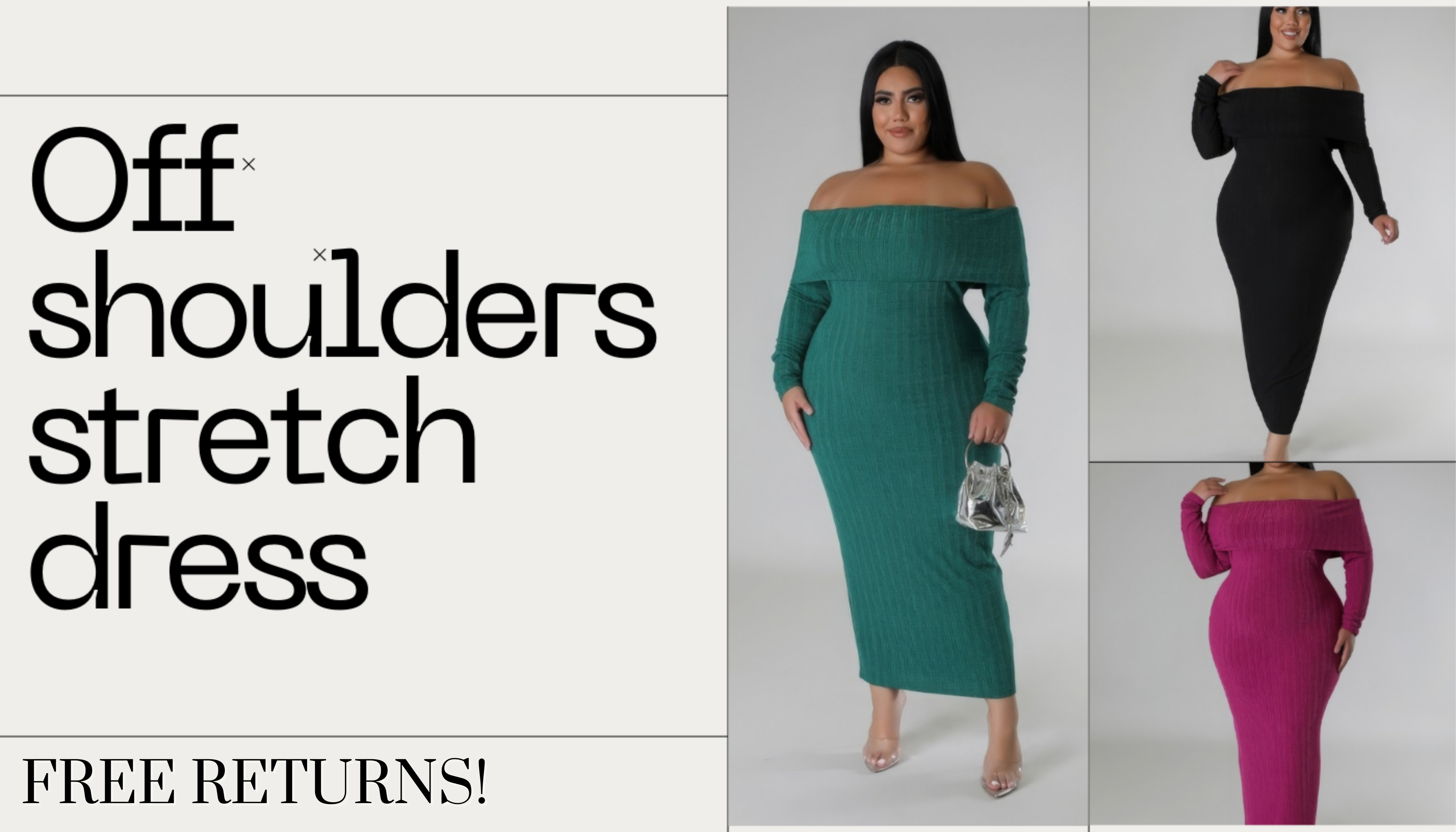 Woman modelling plus size dresses